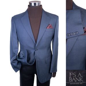 Jos A Bank Mens Blazer Sport Coat Casual Jacket Size 38S Wool/Silk 2-Button EUC